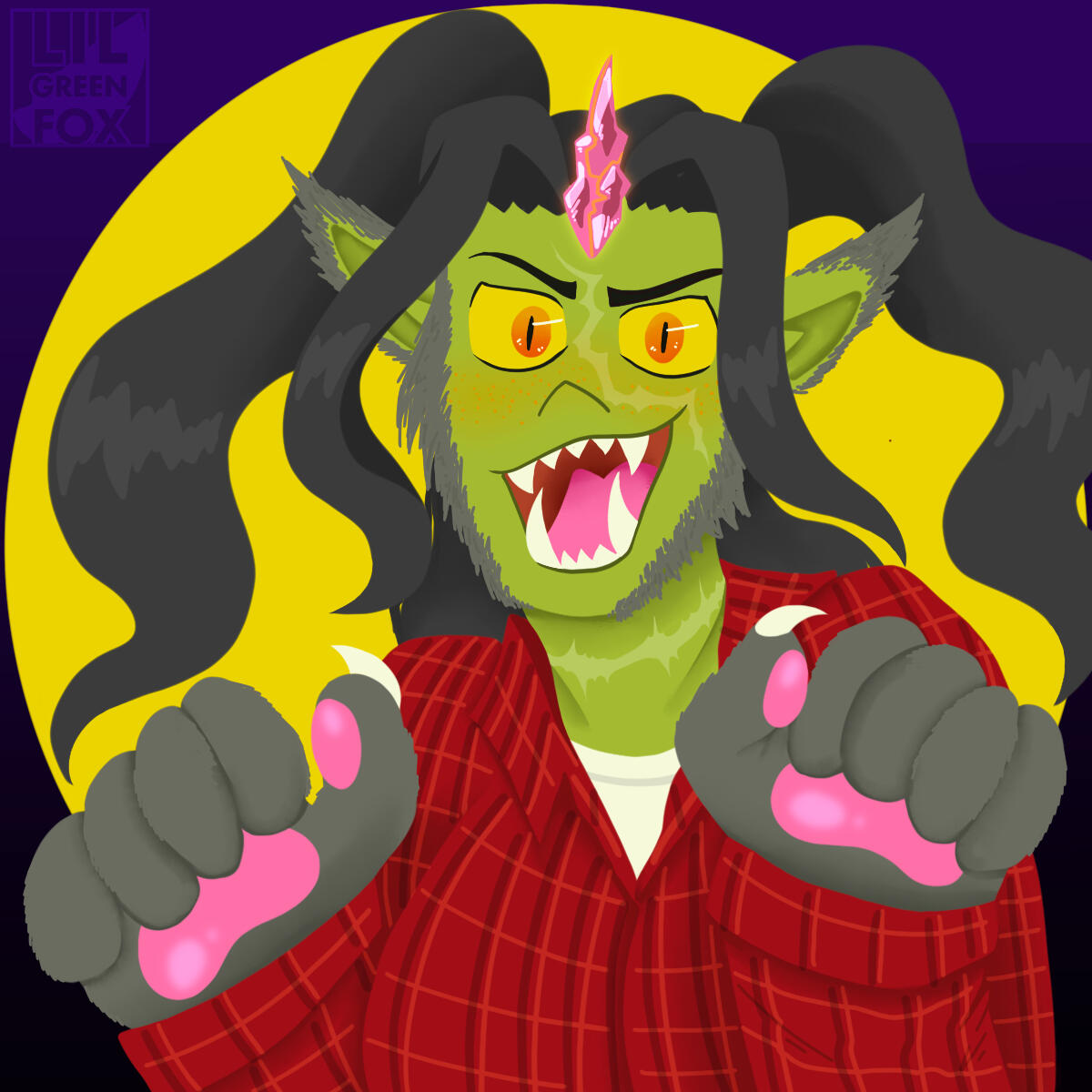 Rok'saog Bonecrush werewolf - character lineless icon commission